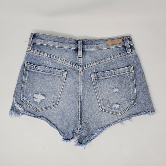BlankNYC Distressed High Rise Denim Shorts 24 - Picture 4 of 11